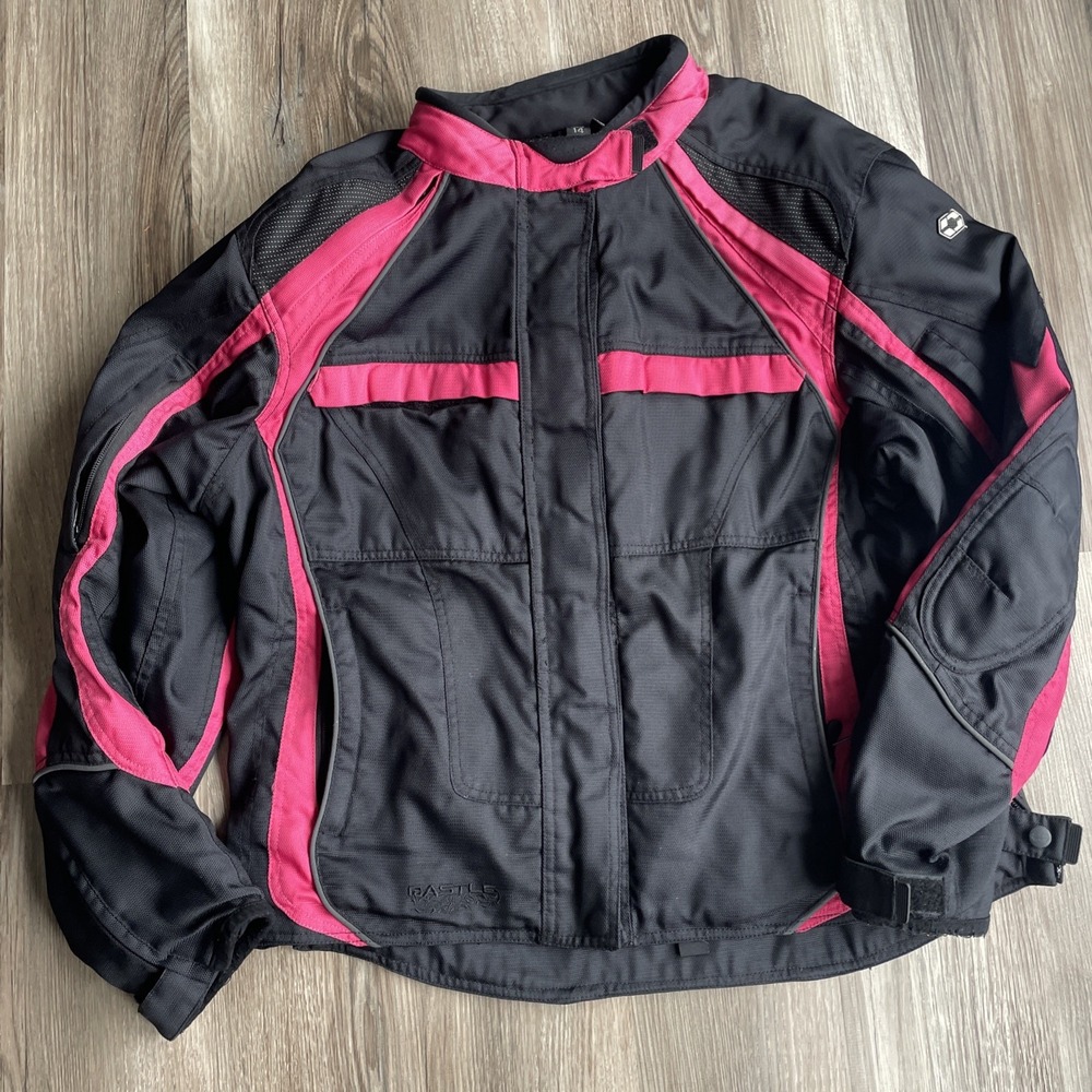 Women's Black & Pink Motorcycle Jacket